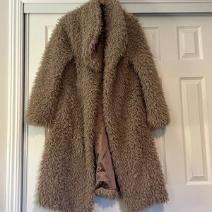 EUC Unreal Fur long teddy jacket